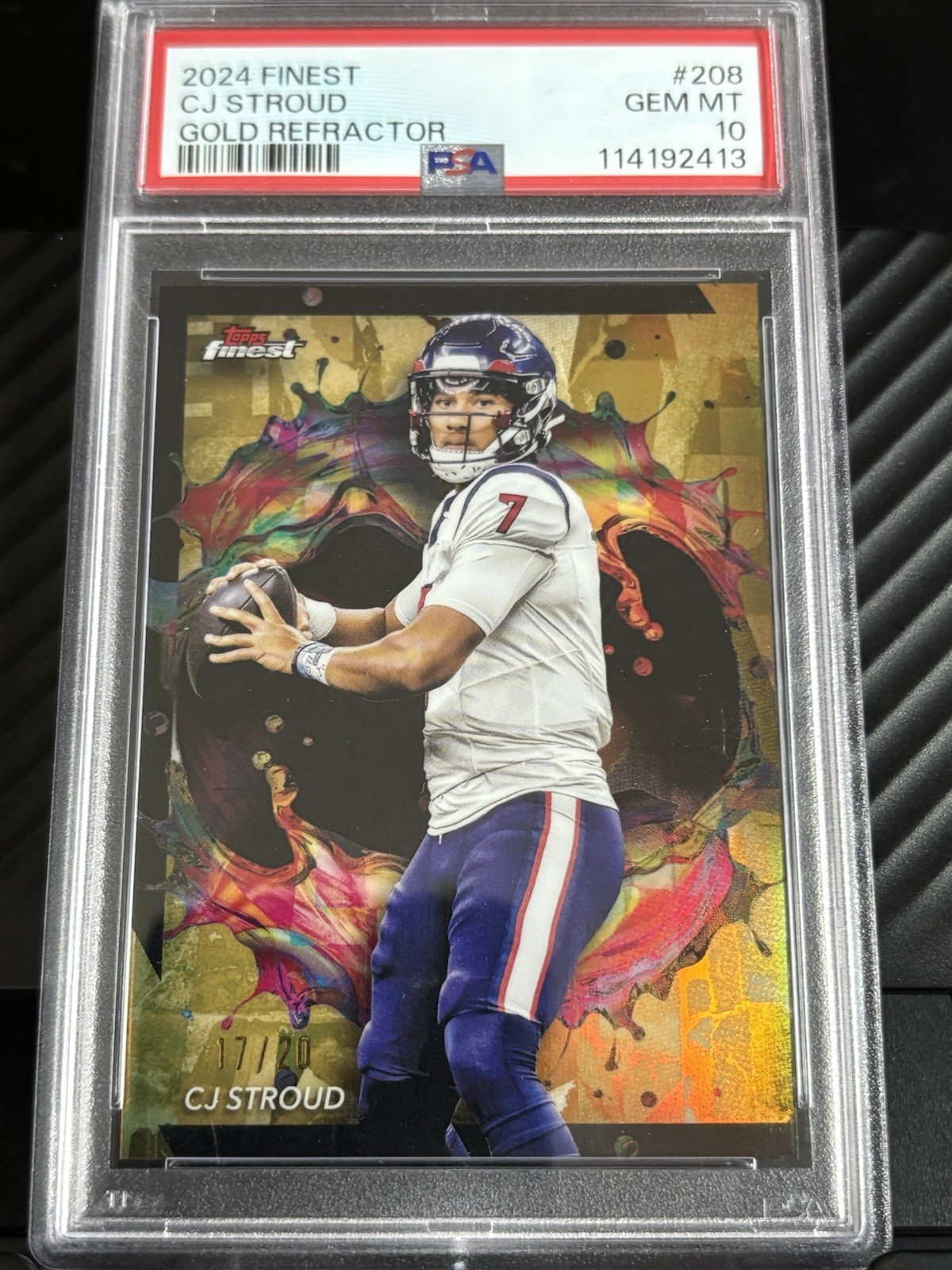 2024 Topps Finest - CJ Stroud Gold /20 Rare #208 PSA 10 view 1