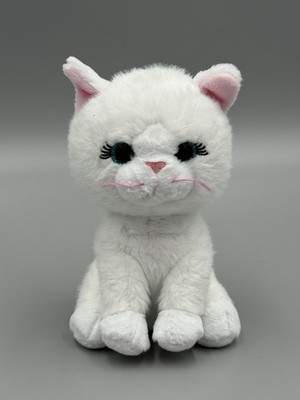 Ty AMELIA White Cat Blue Glitter Eyes Plush 6.5  Stuffed Animal