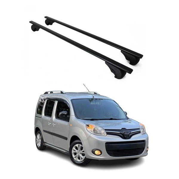 DachträGer GrundträGer FüR Renault Kangoo Mk2 2007-2021 75Kg Stahl Schwarz 2 Tlg-image