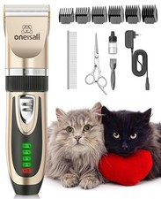 oneisall Quiet Cat Clippers for Matted Hair, 2-Speed 8.54*7.44*2.48inch, Gold 