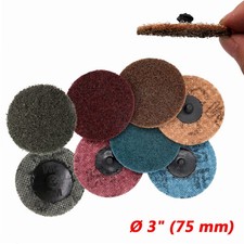 &Oslash; 3" 75MM SANDING DISCS QUICK CHANGE TYPE-R ROLL LOCK PADS GRIT 150 240 400 600