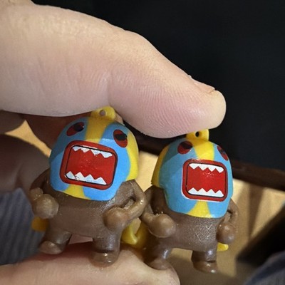 Domo Keychain Charm Fig NHK TYO 1'' Mini Yellow & Blue Mask 2010 X2