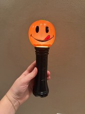Halloween Vintage Blow Mold Blinky Lite Light Jack o Lantern Pumpkin Flashlight