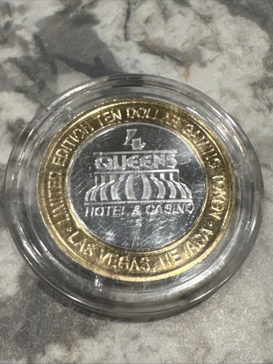 Four Queens Limited Ed Silver Strike $10 Gaming Token Ace Of