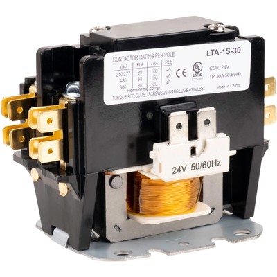 Ultra Durable C130A 1 Pole Contactor 30 Amp 24VAC Coil - Compatible with Rela...