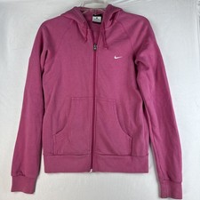 Nike Full Zip Hoodie Womens Size Medium Pink Activewear Jacket Pockets