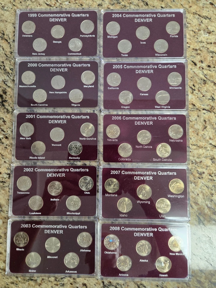 1999–2009 Statehood & Territories Quarters–Triple Legacy Bundle–BU P & D Mint - Image 2 of 4