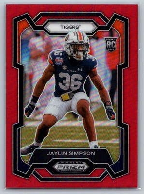 Jaylin Simpson 175 2024 Panini Prizm Draft Picks SN #/299 Red Auburn Tigers Card