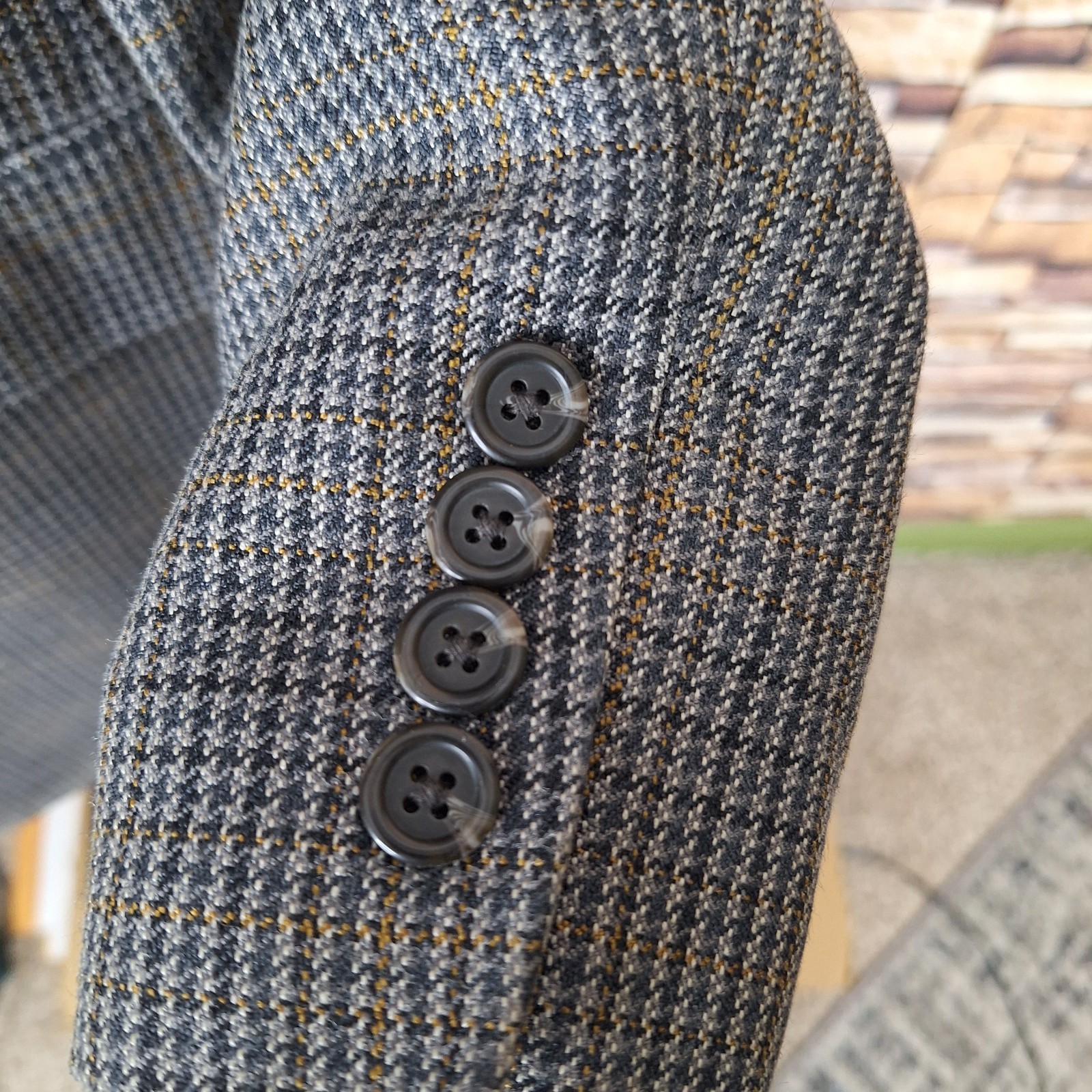 Chaps Multicolor Houndstooth Jacket Blazer Mens 4… - image 3