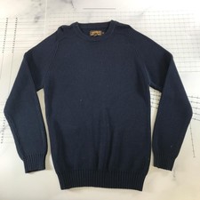Vintage Eddie Bauer Sweater Mens LT Navy Thick Cotton Crew Neck Knit Tall