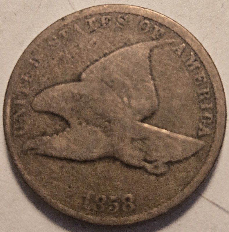 1858 Flying Eagle Cent Penny 1C Small Letters Ungraded US Coin CC25438