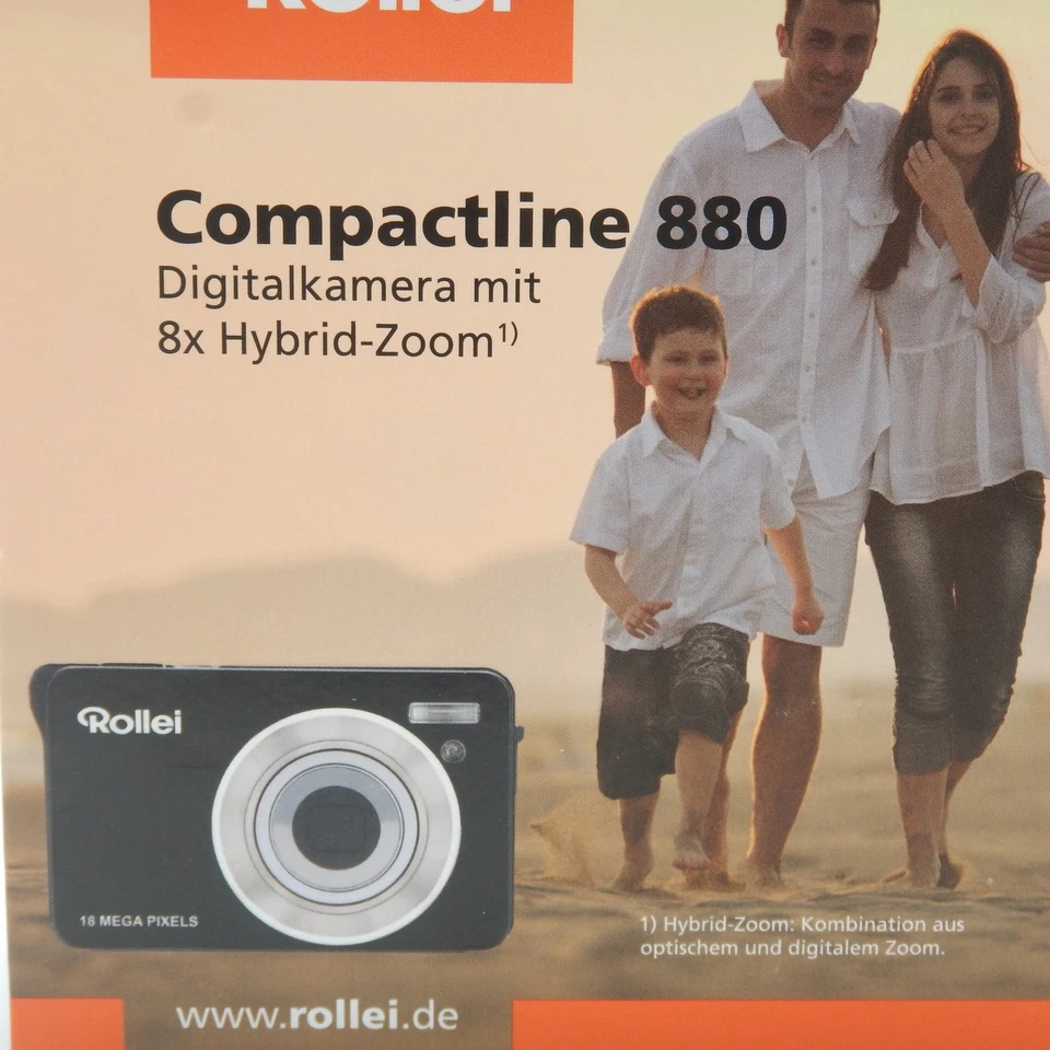 Rollei Compactline 880 Digitalkamera Schwarz 18 MP 8x Zoom 2,7" Display - NEU - Bild 2 von 4