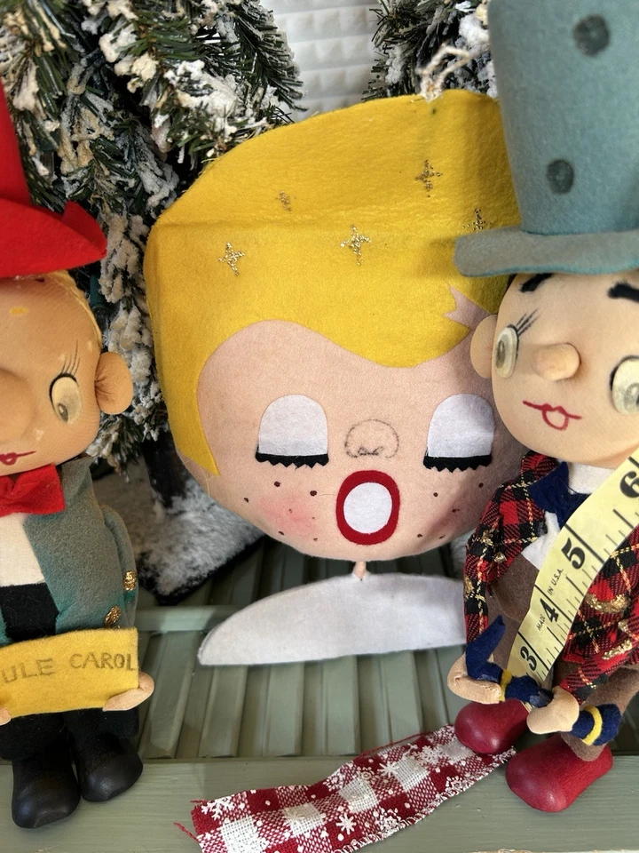 Muñecas Pixie Elf Vintage Años 60 Villancicos de Navidad 11" Japón MCM + Ángel y Muñeco de Nieve Foto 4 de 4