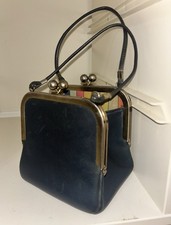COACH VINTAGE NAVY BONNIE CASHIN * MINI * DOUBLE HEADER KISSLOCK handbag