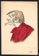 Künstler-AK Herr mit Pfeife trägt das Oberteil seiner polnischen Tracht 