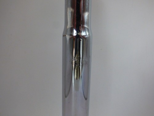 VINTAGE BW BAYLISS-WELEY CHROME STEEL SEATPOST 25.8 - CLOSED TOP - NOS - Picture 2 of 6
