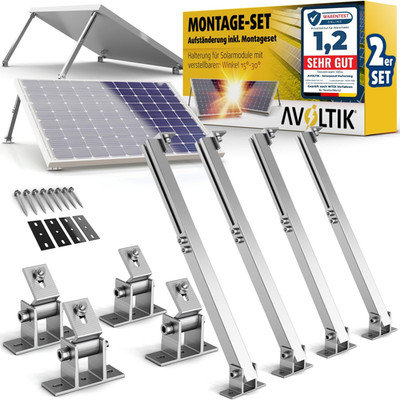 Avoltik 2X Solarpanel Halterung I Solarmodul-Halterung Balkonkraftwerk Aus Alumi