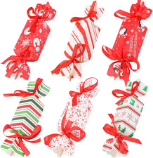 Christmas Candy Paper Gift Boxes, 24PCS Christmas Candy Gift Treat Bags with Red