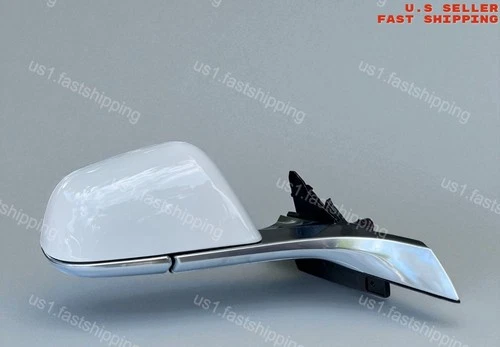White Right Passenger Side Mirror Chrome Base for Tesla Model 3 2017 2018-2023