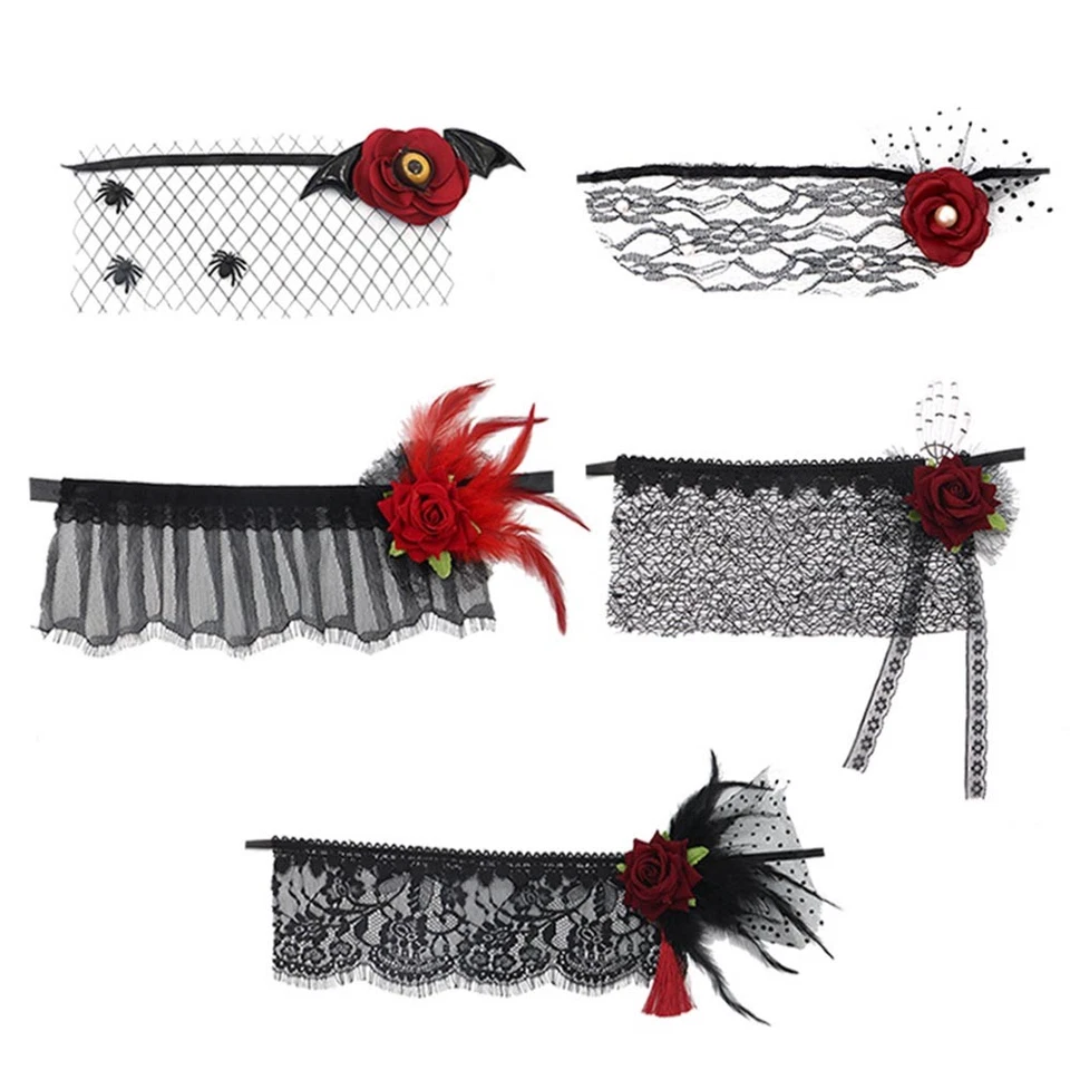 Women Sexy Hollow Lace Face Mask Retro Lace Princess Half Face Mask Cosplay - Image 3 of 4