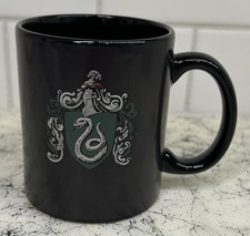 Harry Potter Slytherin Crest Black Stoneware Mug Typo 12oz Cup