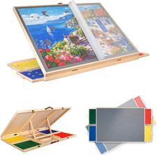 2000 Pieces Tilting Rotating Puzzle Board with 4 Sorting Drawers, 40"X29"