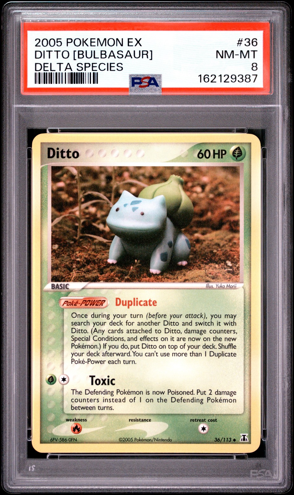 2005 POKEMON EX DELTA SPECIES #36 DITTO [BULBASAUR] PSA 8