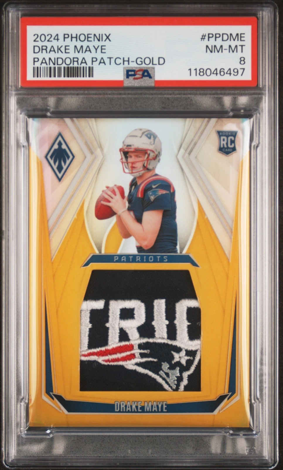 Drake Maye Panini Phoenix Pandora Patch #PPDME Gold