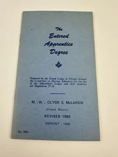 Masonic Mason Booklet The Entered Apprentice Degree 1968 Clyde McLaren