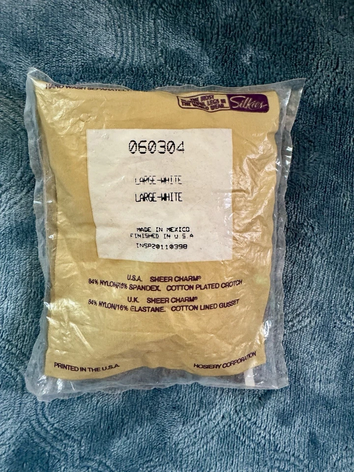 Lote De 2 Pantimedias Vintage Silkies Transparente Dije Grande Blanco Nuevo De Lote Antiguo Y2K Foto 3 de 4