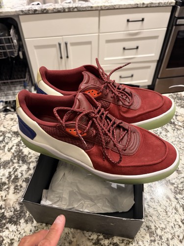 Alexander McQueen PUMA Size 12 Burgundy Leather Lace Up Sneakers
