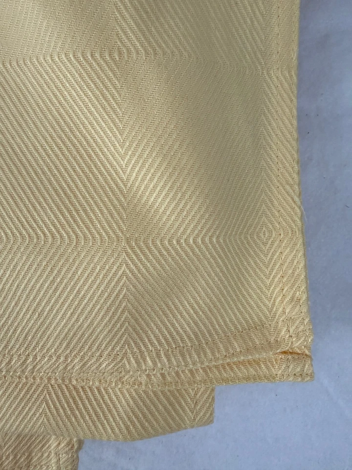 Yellow cotton Herringbone weave Tablecloth 67" x 100" Rectangular - Image 2 of 2