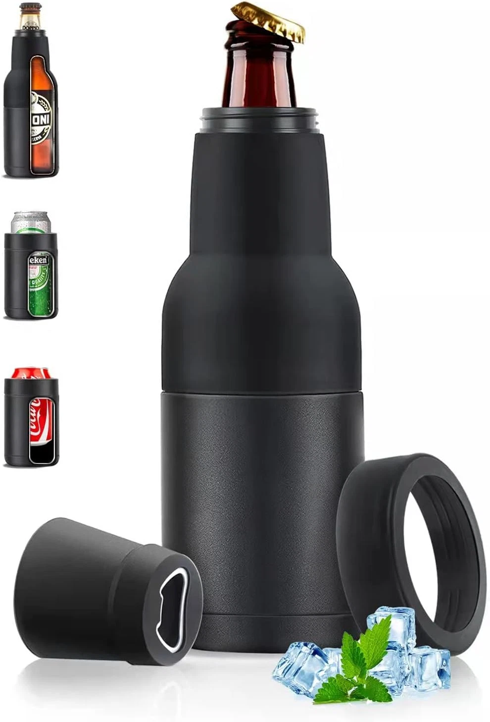 Stepstall Beer Gifts for Men, Beer Bottle and Can Cooler with Beer Opener, 12 Oz