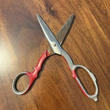 Vintage Clauss KS8 Kitchen Red Scissors Fremont OH USA Collectable Sharp