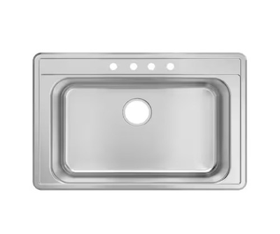 #ad Glacier Bay 33 in. Drop In Single Bowl 20 Gauge Stainless Steel Kitchen Sink $99.00