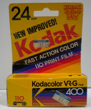 Vintage Kodak 24 exp 110 VR-G 400 Film NOS Unopened Sealed 1989 80s New