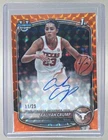Aaliyah Crump 2025 Bowman Chrome Orange Geometric Refractor 1st RC Auto /25