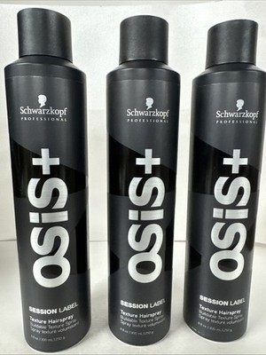 3 Pack ---Schwarzkopf OSiS + Session Label Texture Hairspray 9 oz