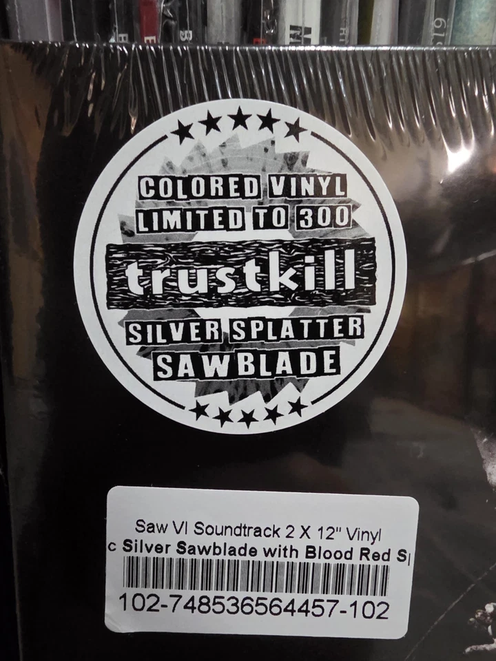 Saw Vl Soundtrack 2xLP Metallic Silver Saw Blade Vinyl with Red Splatter XX/300 - Image 4 of 4