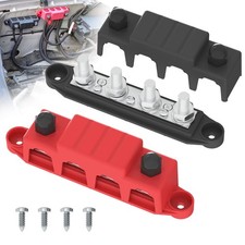 Bus Bar 250A 12V Power Distribution Block with 3/8" M10 4-Posts Terminals B...