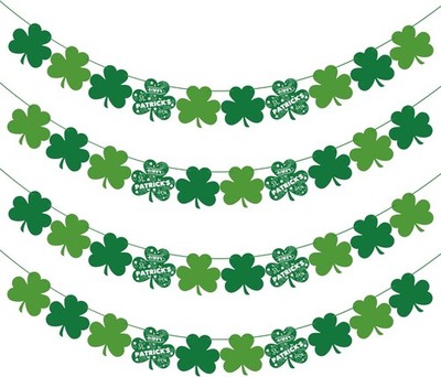 OHOME Decoraciones del día de San Patricio, paquete de 40 carteles de trébol de