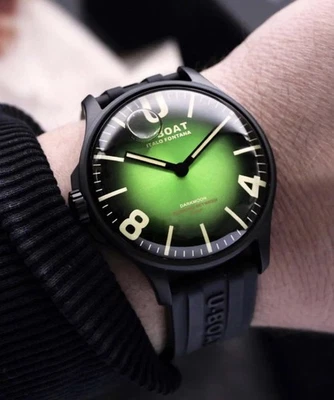 Rare U-Boat Darkmoon 44mm Green Swiss Watch PVD Limited Ed Carbon x IFL Cwc Iwc - Image 1 of 4