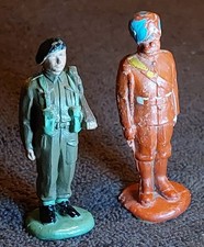 Vintage 1950er Britains Herald Kunststoff British Army Khaki & Sikh Spielzeugsoldaten