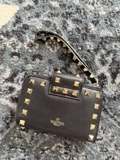 Valentino Garavani Black Leather Rockstud Wallet