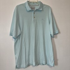 Tommy Bahama Light Blue Short Sleeve Collar Polo Shirt Tencel Modal L