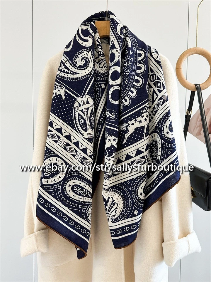 Шарф Sallys 70% кашемир 30% шелк украденное сердце пейсли принт 2 лица шаль 53 дюйма - Изображение 3 из 4