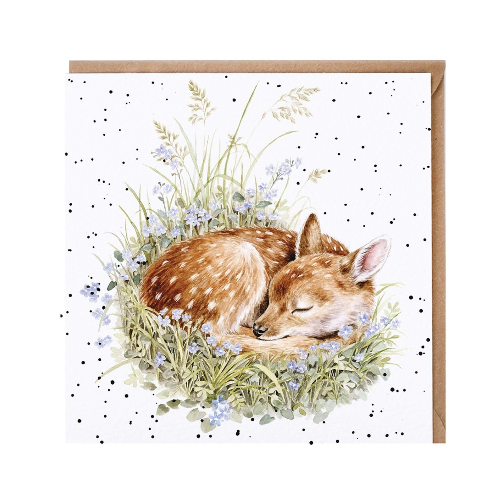 Wrendale Birthday Card Gentle Fawn Baby Deer – British Wildlife Greeting Card