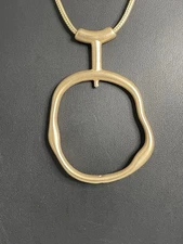 Modernist Matte Statement Necklace Muted Gold Tone Signed Chico's