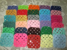   30-4" GRANNY SQUARES BLOCKS 4 AFGHAN, AFGHANS ASSORTED COLORS ALL DIFFERENT