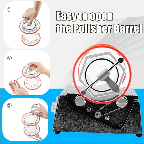 Rotary Tumbler Jewelry Polisher Finisher Tumbling Machine Stone Polishing Beads - Picture 6 of 16